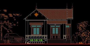 Bản vẽ autocad nhà cấp 4 mái ngói đẹp năm 2022 giá dưới 500 triệu