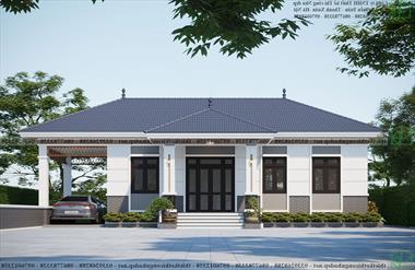 Thiết kế mẫu nhà ngang cấp 4 2 phòng ngủ 7x20m NDNC4160