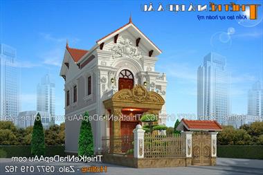 Thiết kế biệt thự 2 tầng 110m2 đẹp ở nông thôn