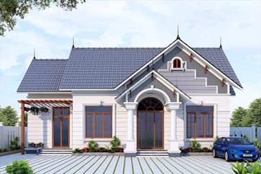 Biệt thự 1 tầng hình chữ L siêu độc đáo với không gian thoáng đãng thoải mái