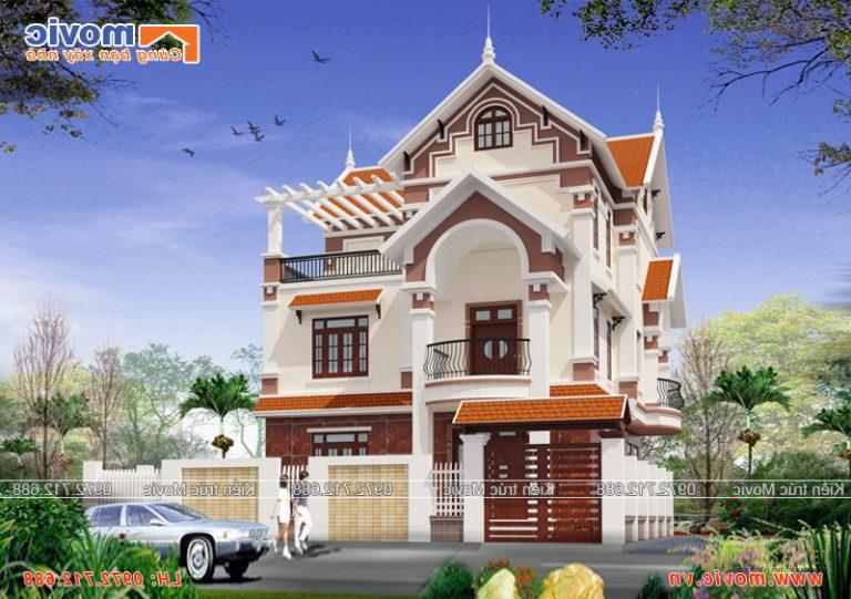 Mẫu nhà mái thái 3 tầng hiện đại đẹp sang trọng - BT1604