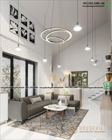 Sofa phòng khách nhà cấp 4 gác lửng đẹp NDNC4174