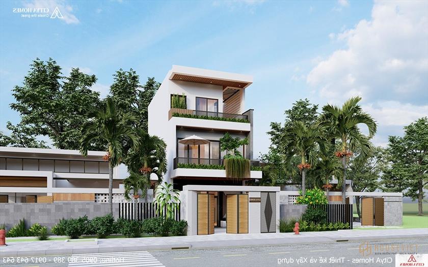 Mặt Tiền Đẹp Và Xanh Nhờ Trang Trí Cây Cảnh Phía Trước