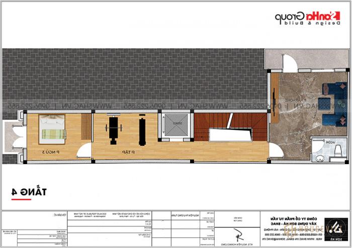 5 Bản vẽ mặt bằng nhà 3 phòng ngủ tân cổ điển tầng 4 tại Bình Thuận sh nop 0204