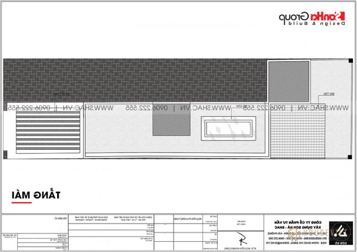 7 Bản vẽ mặt bằng nhà ống 5 tầng tân cổ điển mái thái tại Bình Thuận sh nop 0204