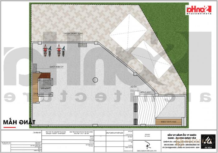 2 Mặt bằng công năng tầng hầm khách sạn tân cổ điển Pháp tại Vũng Tàu ks 0051