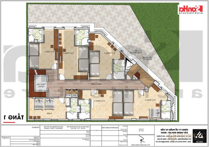 4 Mặt bằng công năng tầng 1 khách sạn tân cổ điển đẹp tại Vũng Tàu sh ks 0051