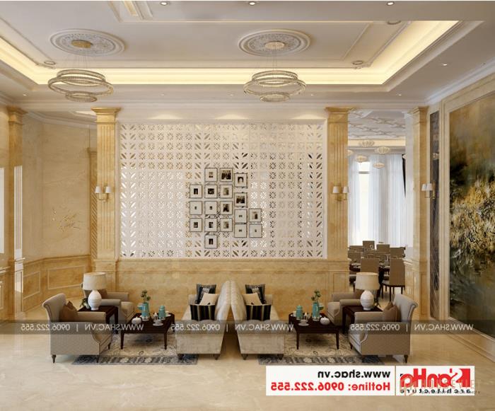 Khu vực chờ được bố trí tại sảnh lễ tân khách sạn 