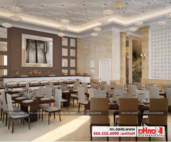 Thiết kế nội thất khu buffet khách sạn 3 sao Vũng Tàu 