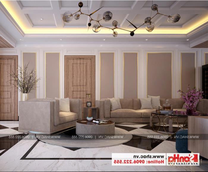 Mẫu thiết kế nội thất phòng khách bếp khách sạn 3 sao Vũng Tàu 