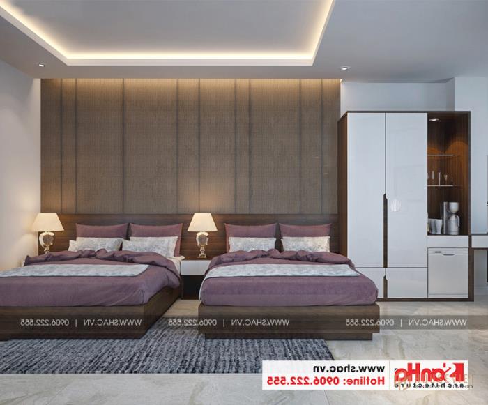 Thiết kế nội thất phòng ngủ khách sạn đẹp mang đến sự thư thái 