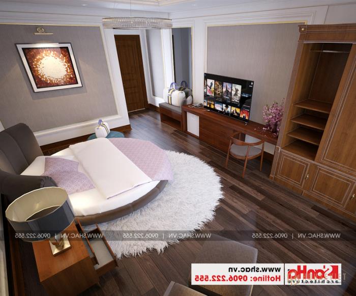 Thiết kế nội thất phòng ngủ vip trong không gian khách sạn 3 sao đẹp 