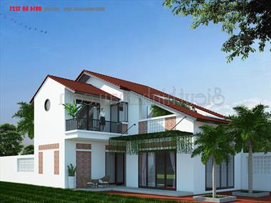 Phá cách mẫu thiết kế nhà 2 tầng mái dốc 85m2 đẹp BT2290422