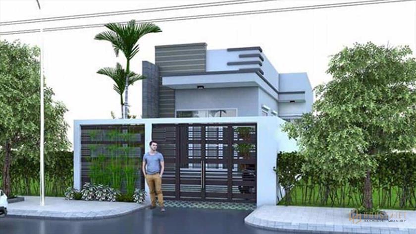 Mẫu thiết kế nhà ống 1 tầng 4x12m nhỏ đẹp có sân vườn