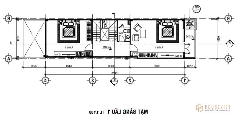 Mẫu nhà đẹp 3 tầng 4x16m