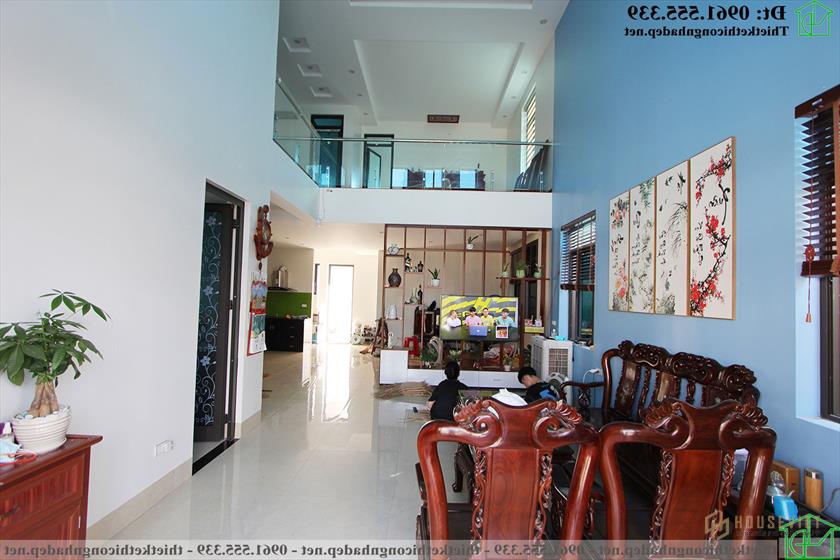 Nội thất phòng khách nhà cấp 4 gác lửng NDNC4114