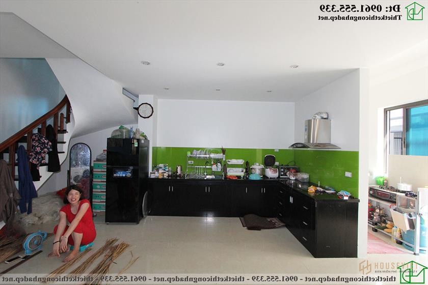 Mẫu tủ bếp nhà cấp 4 gác lửng NDNC4114