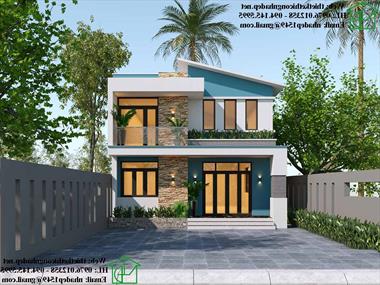 Nhà cấp 4 gác lửng, mẫu nhà cấp 4 mái xéo ở Nam Định NDNC4114