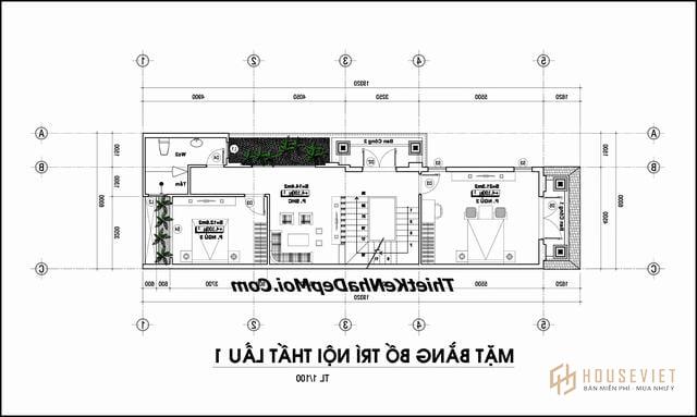 Thiết kế phòng nha 6x20m