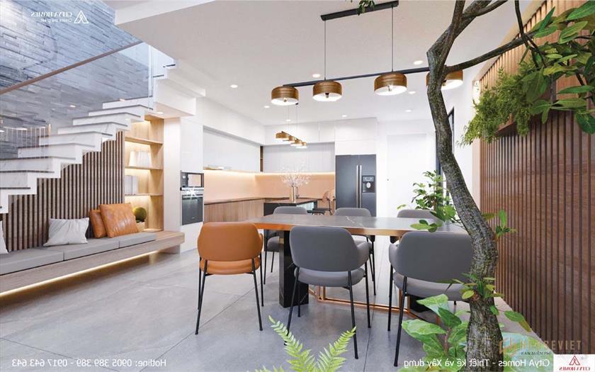 Sự xuất hiện của những vật liệu hay đồ nội thất cầu kỳ đã trở thành điểm nhấn trong không gian rộng rãi này