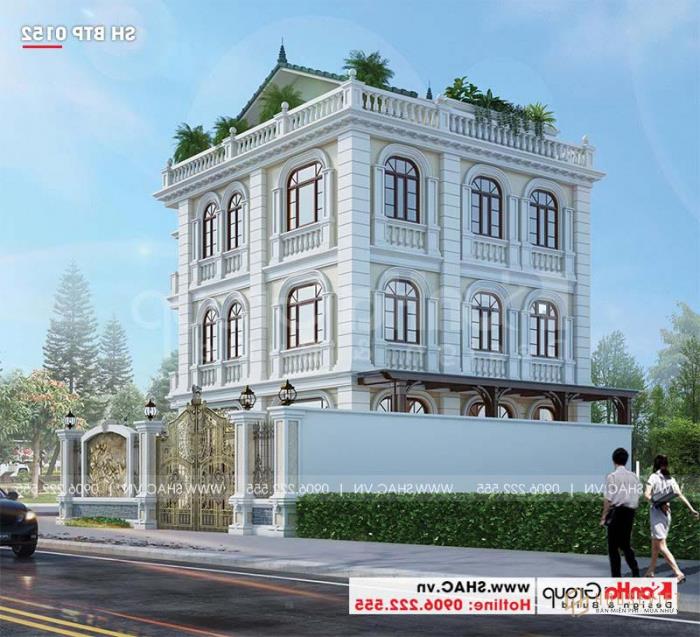 Sự tinh tế được thể hiện trong thiết kế biệt thự tân cổ điển tại Hà Nội 