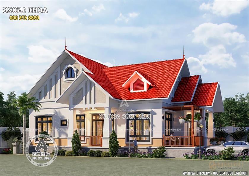 Mặt bên mẫu nhà cấp 4 mái thái đẹp 1 phòng ngủ