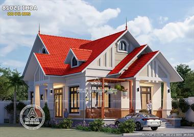 Mẫu nhà cấp 4 đẹp ở nông thôn 3 phòng ngủ 130m2 - ACHI 15028