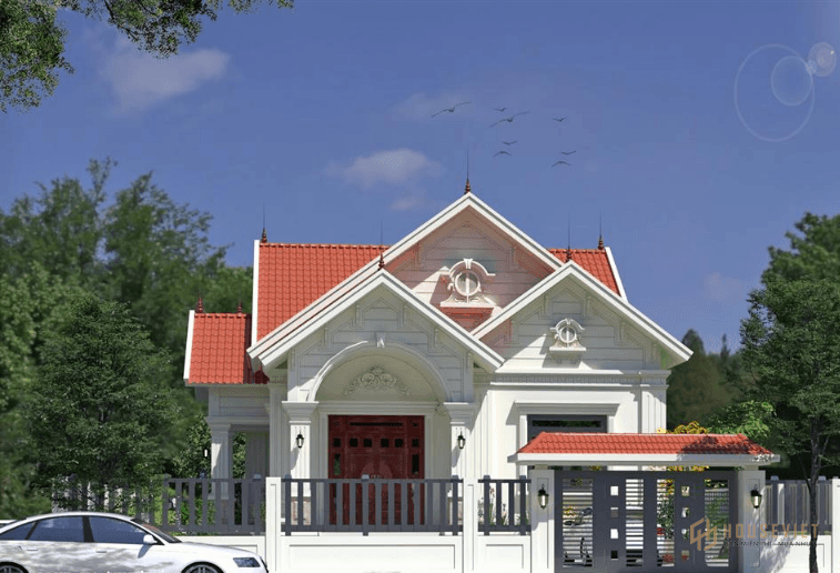 Biệt thự mái thái 1 tầng đẹp 3 phòng ngủ