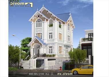 Mẫu nhà đẹp 3 tầng mái thái tân cổ điển - MV1611