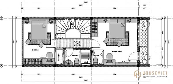 bản vẽ thiết kế nhà 5x12m