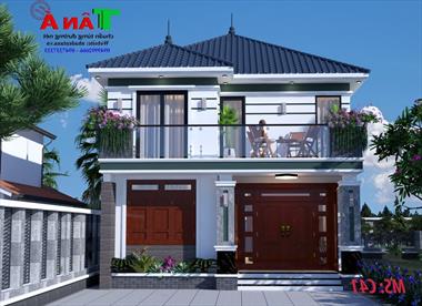 Mẫu nhà 2 tầng mái thái đẹp 7,5 * 13m Ms: C41