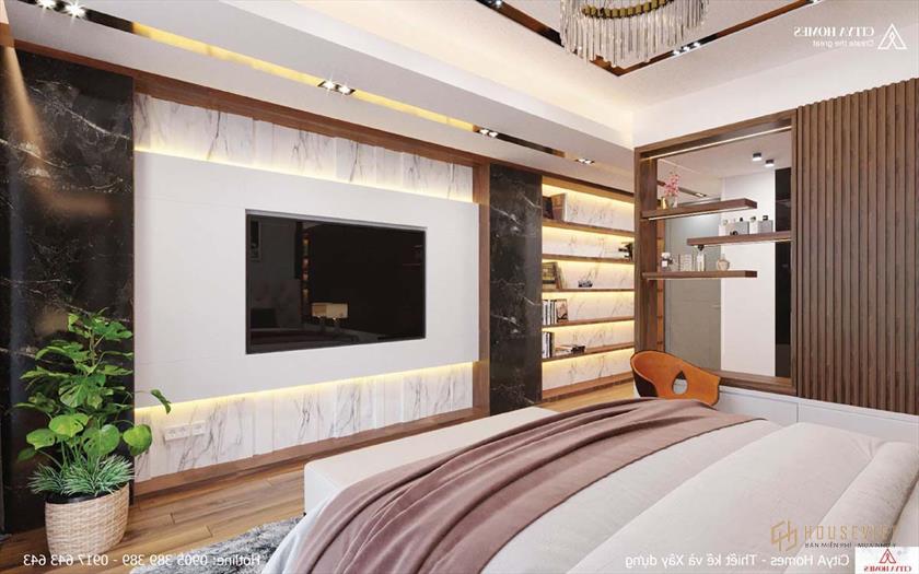 Kệ lưu trữ cũng hợp lý trong phòng ngủ