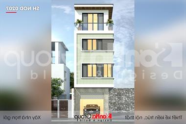 Nhà phố 4 tầng hiện đại mặt tiền 4m có gara ô tô tại Hải Phòng - SH NOD 0207