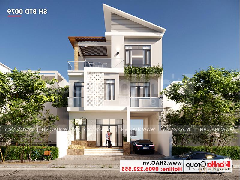 Mẫu thiết kế biệt thự 3 tầng hiện đại có gara tại Hải Phòng 