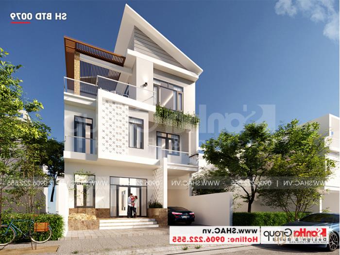 Biệt thự hiện đại 3 tầng, mặt tiền rộng 9.3m, thiết kế đẹp