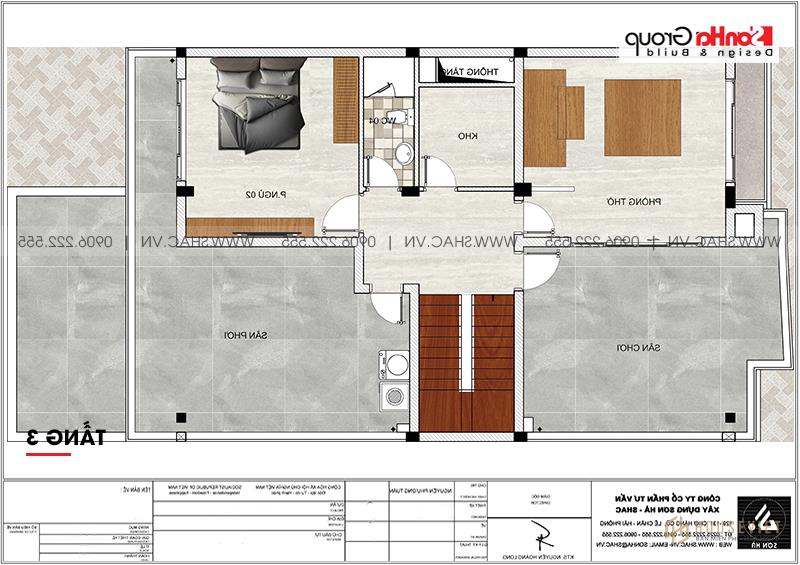 Mặt bằng công năng tầng 3