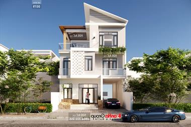 Mẫu biệt thự 3 tầng hiện đại có gara tại Hải Phòng - SH BTD 0079