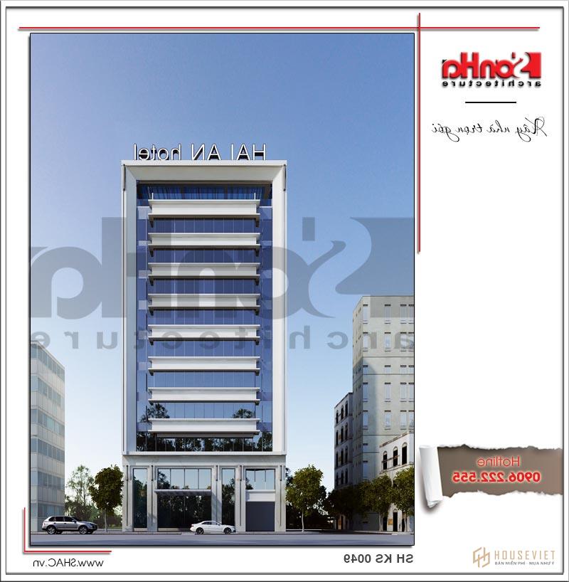 Phối cảnh thiết kế kiến ​​trúc khách sạn 3 sao hiện đại, tiện nghi tại Hải Phòng 