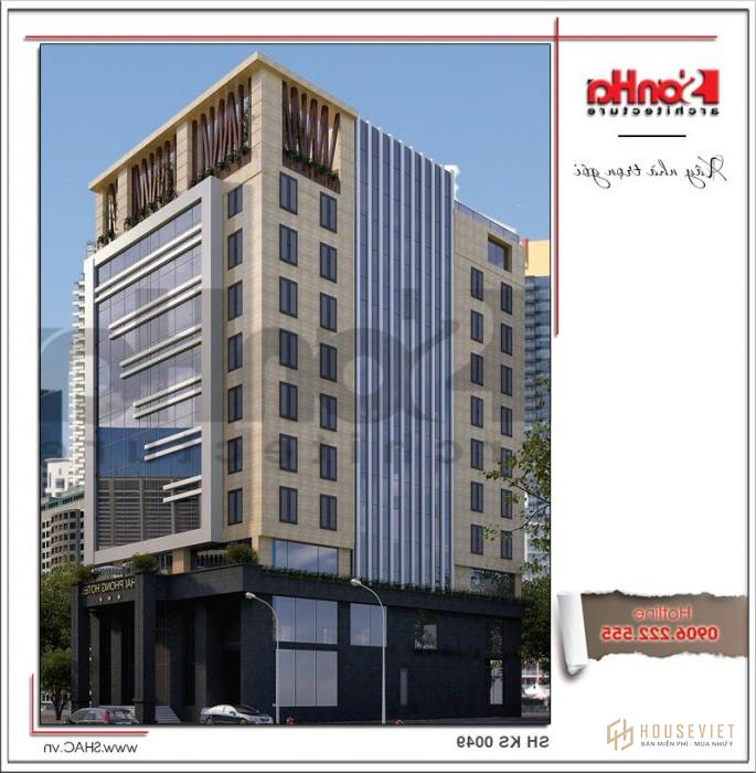 Phối cảnh khách sạn hiện đại 2 mặt tiền