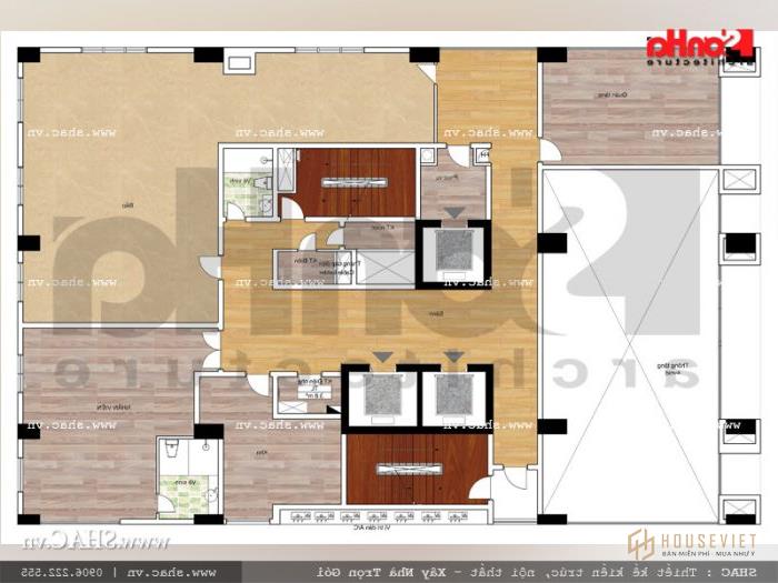 Bản vẽ quy hoạch công năng tầng lửng khách sạn 3 sao tiêu chuẩn quốc tế tại Hải Phòng 