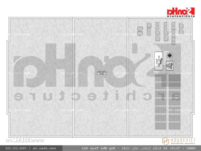 Bản vẽ quy hoạch công năng tầng mái khách sạn tiêu chuẩn quốc tế 3 sao tại Hải Phòng 