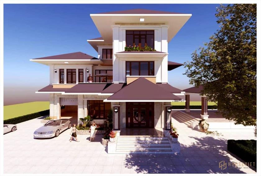 Nhà Biệt Thự 3 Tầng Mái Thái Hiện Đại Nhìn Là Muốn Xây