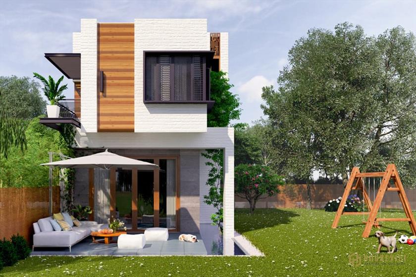 Mẫu thiết kế nhà ống 2 tầng 5x20 đẹp lệch tầng