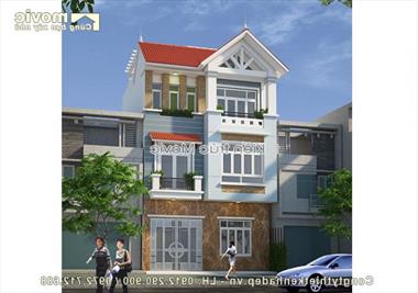 Mẫu nhà đẹp 3 tầng phong cách đơn giản hiện đại - MV1614