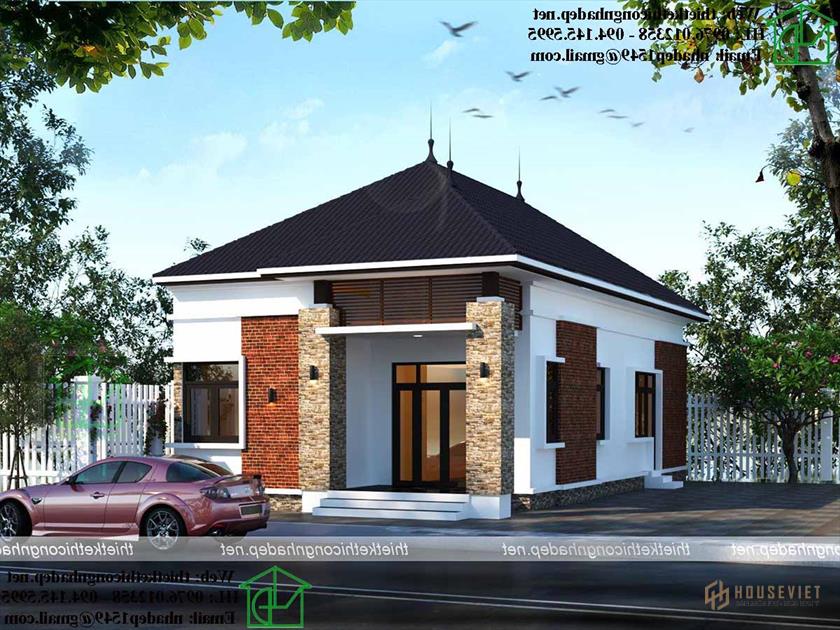 Mẫu nhà cấp 4 7x15 nhỏ gọn và độc đáo tại Hà Nội NDNC4115