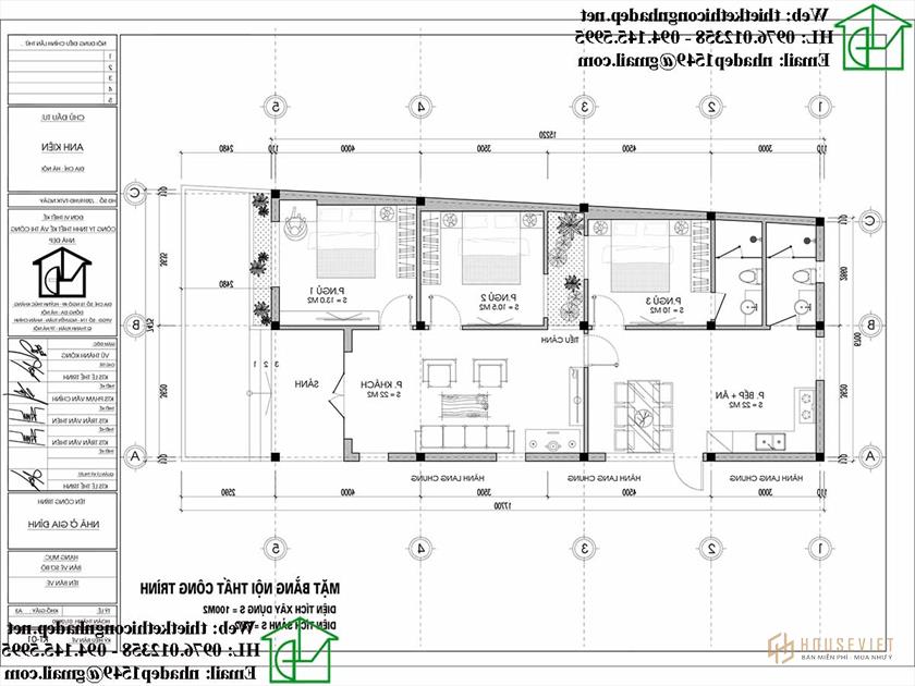Phương án nội thất nhà cấp 4 hiện đại tại Hà Nội NDNC4115 
