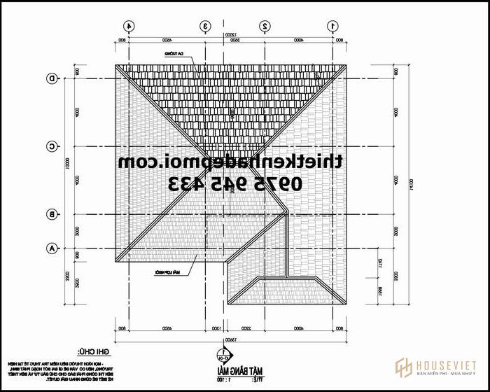 Nha thiet ke dien tich 1.100 m2, mai - mai.