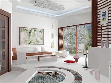 Ý tưởng thiết kế phòng khách không gian mở đơn giản và sang trọng