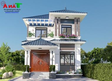 Tham khảo mẫu nhà 2 tầng hiện đại mái thái ở Nghi Vạn, Nghi Lộc-MS: D270
