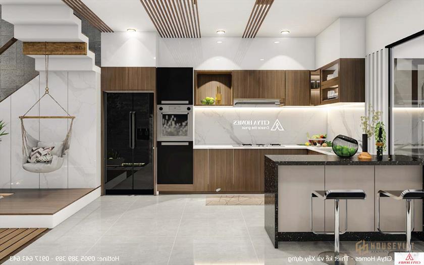 Khu Bếp Và Bàn Ăn Được Sắp Xếp Rất Gọn Gàng, Thuận Tiện Khi Sử Dụng